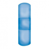 Blue Metal Detectable Adhesive Bandages, Flexible Fabric, Strips, 1" x 3"