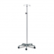 Clinton™ IV Pole, 5 Leg, 2 Hook, 52" - 92"