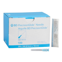 BD PrecisionGlide™ Needle, 25 G x 5/8" (Blue Hub)