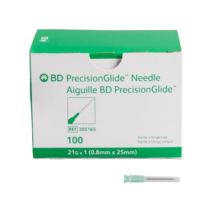 BD PrecisionGlide™ Needle, 21 G x 1" (Green Hub)