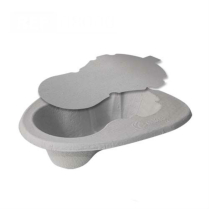 Bedpan w/Lid, Disposable Pulp Material for Macerator, 2L