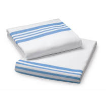 Medline® Blue Striped Blended Flannel Spread Blanket, Cotton/Polyester, 70" x 90"