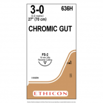 ETHICON® Chromic Gut Suture, 636H (3-0 w/FS-2 Needle)