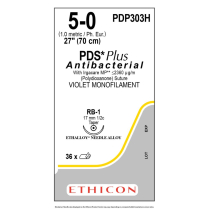 PDS® Plus Antibacterial (polydioxanone) Suture PDP303H, (5-0 w/RB-1 Needle)