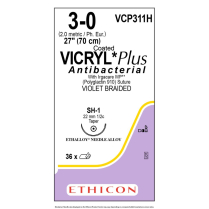 COATED VICRYL® Plus Antibacterial (polyglactin 910) Suture VCP311H (3-0 w/SH-1 Needle)