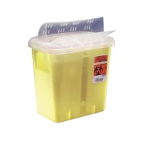 Monoject™ Multi-Purpose Sharps Container w/Horizontal Drop Opening Lid, Yellow, 2 gal