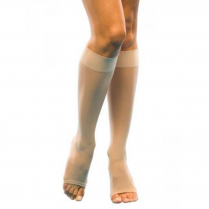 Sigvaris Sheer Fashion Women's Stockings, 15-20mmHg, Size A, Open Toe, Suntan