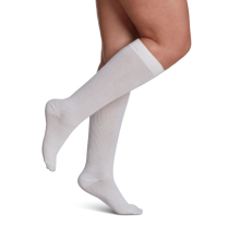 Sigvaris Casual Cotton Women's Stockings, 15-20mmHg, Size A, White