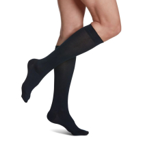 Sigvaris Sea Island Cotton Women's Stockings, 15-20mmHg, Size A, Navy