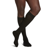 Sigvaris Sea Island Cotton Men's Stockings, 15-20mmHg, Size A, Black