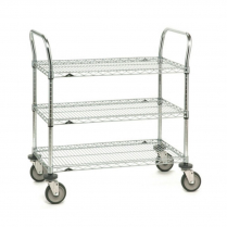 Metro® SP Series Utility Cart with Chrome Wire Shelves, 24" x 48"