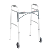Drive® Deluxe Folding Walker, 2 Button w/5" Wheels, Adult