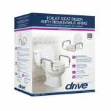 Drive® Premium Raised Toilet Seat w/Removable Arms, Elongated Seat