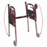 Drive® Deluxe Folding Travel Walker w/5" Wheels, Red