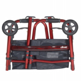 Drive® Deluxe Folding Travel Walker w/5" Wheels, Red