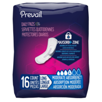 Prevail® Incontinence Bladder Control Pads, Moderate Absorbency, Long Length