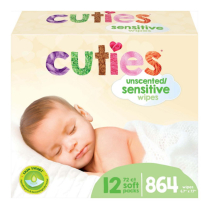 Cuties® Sensitize Unscented Baby Wipes, Soft Pack w/Press-Open Lid