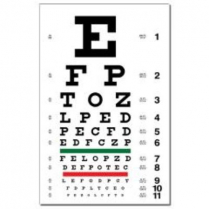 Snellen Eye Chart, 20 Foot