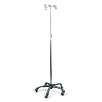 MedPro Aluminum I.V. Stand, 4 Hook, 5 Leg Base
