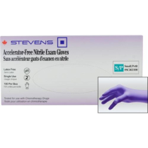 Stevens Accelerator-Free Nitrile Exam Gloves, Powder‑Free, Non‑Sterile