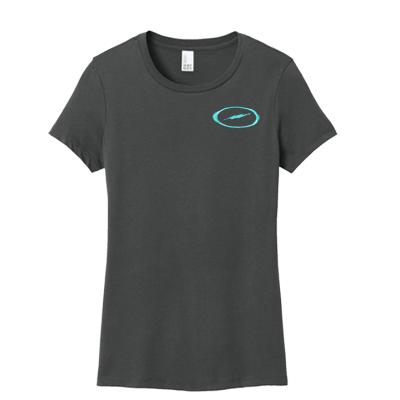 STORM OVAL BOLT WOMENS TEE CHARCOAL