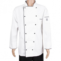 J044-M Brigade chef jacket white/black RG