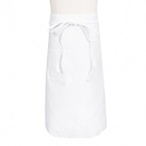 607BA2-WH Bistro apron w/2 middle pockets white