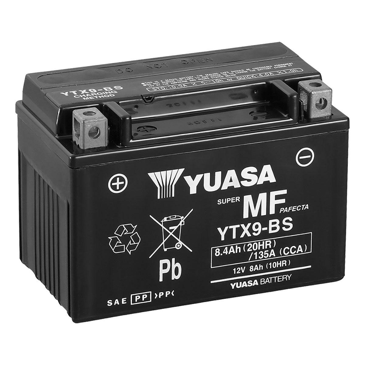 Batterie sans entretien YTX9-BS 12V 8AH pour scooter / moto avec acide  inclus, Pièces Scooter, Moto, Maxiscooter, Cyclo et Vélo