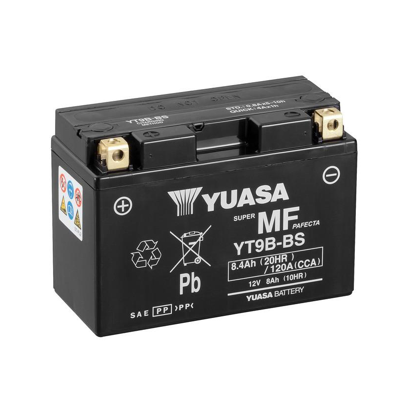 YT9B-BS Batterie de sports motorisés AGM 12V 8Ah 120CCA (bouteille d'acide  incluse) Batteries Expert