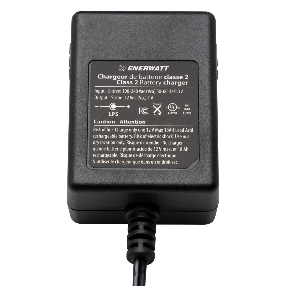 EWC12-1 Chargeur automatique Enerwatt 12V 1A avec pinces Batteries Expert