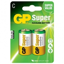 GP14A-C2   Pile alcaline C 1.5V GP Super (carte de 2)