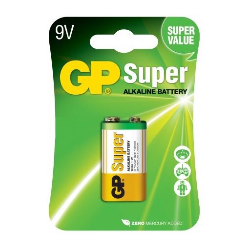 GP1604A-C1 PILE ALCALINE 9V GP SUPER CARTE 1