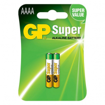 GP25A-2U2   Pile alcaline AAAA GP Super (Carte de 2)