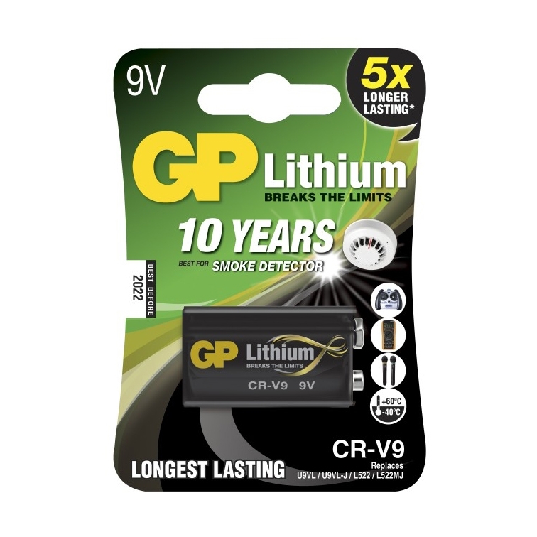 GPCRV9SD-2U1 Pile lithium 9V GP (carte de 1) Batteries Expert