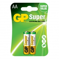 GP15A-2U2   Pile alkaline AA GP Super (carte de 2)