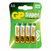 GP15A-2U4   Alkaline battery AA 1.5V GP Super (card of  4)