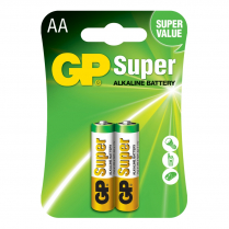 GP15A-2UE2   Pile alcaline AA GP Super (Carte de 2)