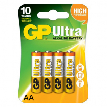 GP15AUETA21-2GSBC4   AA Alkaline Battery GP Ultra (Pkg of 4)
