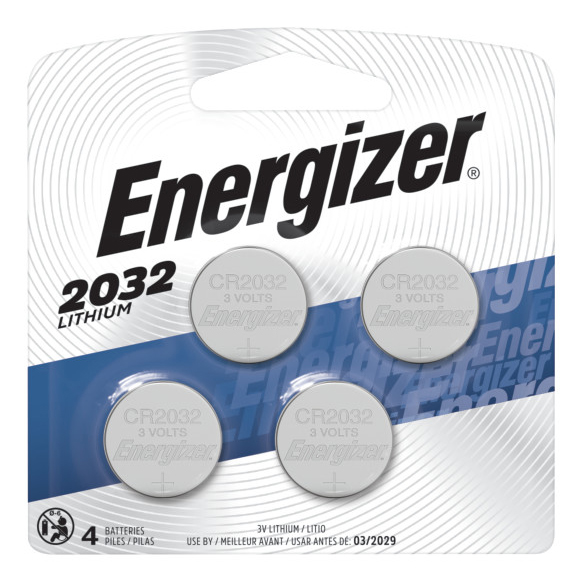 2032BP-4 Pile bouton CR2032 3V lithium Energizer (Carte de 4