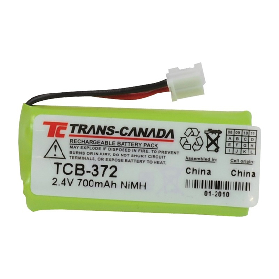 TCB-372 Pile de remplacement pour téléphone sans-fil Ni-MH 2.4V 700mAh  Batteries Expert