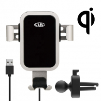 CLEC-W802S   Chargeur à induction argent pour téléphone mobile pour l'auto