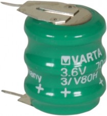 3/V80H-2   Memory Backup Battery Ni-MH 3.6V 60mAh 2-Pin Varta