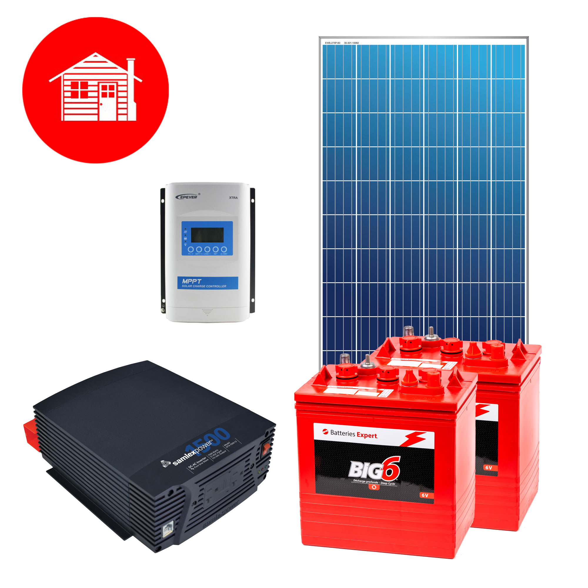 CH-ECO-500WHJ-12 Kit complet L'économe 12V pour chalet 500Wh/j de  consommation Batteries Expert