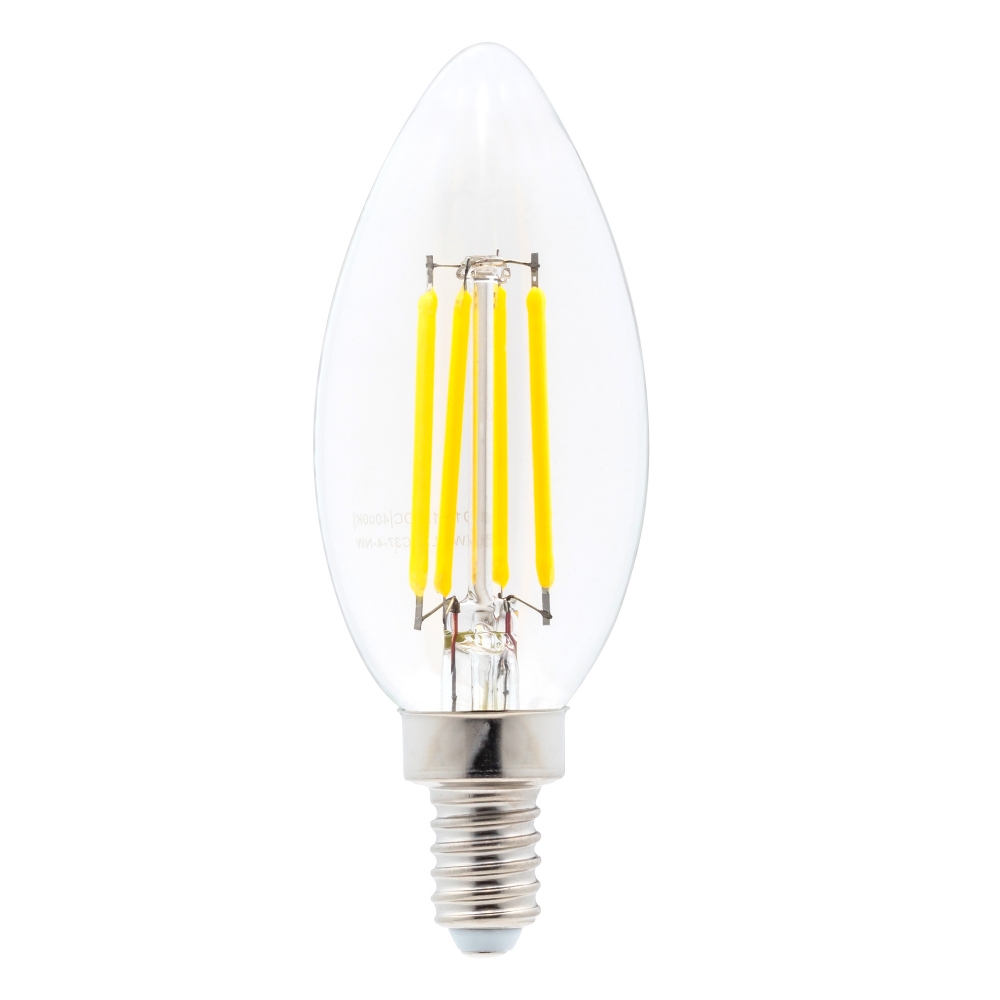 EWL-LEDC37-4-WW   Ampoule transparente à DEL filaments format C37 12V 4W blanc chaud (paquet de 2)