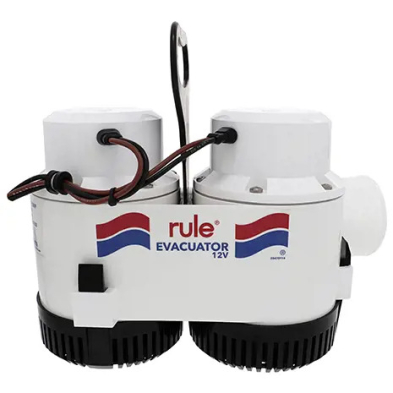 Rule 7700D Pompe utilitaire à haut volume Rule Evacuator 12V 7700GPH sortie 3"
