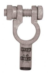 QC4004-005U   Quick Straight Clamp Connector 4 AWG Universal Crimp (Pack of 5)