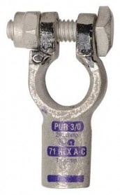 QC4030-005N   Terminal droit Quick 3/0 AWG poteau négatif à sertir (paquet de 5)