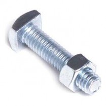 QC6000-002   Square Head Zinc Plated Steel Bolt and Nut 5/16"-18 X 1.25"  (Pack of 2)