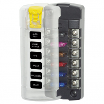 BS5035   ATO/ATC Fuse Block - 6 Independant Circuits with Cover
