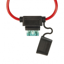 QC509611-2001   ATC/ATO Fuse Holder with Water Resistant Cap 14 AWG 20A Red
